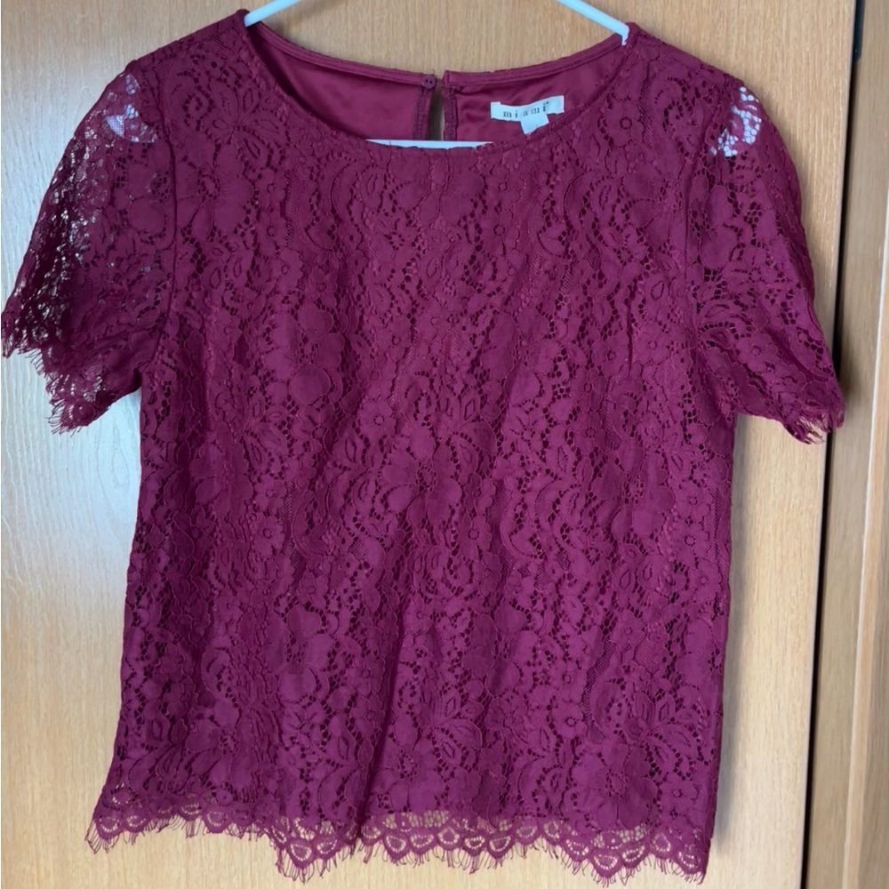 New Burgundy Lace Top
